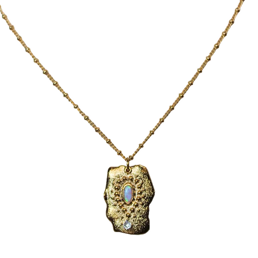 Lab Opal 18K Gold Fill Satellite Chain Necklace