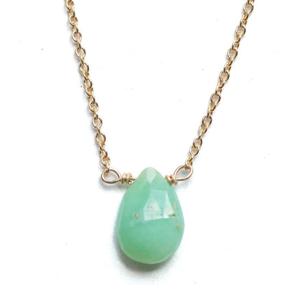 Chrysoprase Gemstone 14kt Golf Fill Necklace