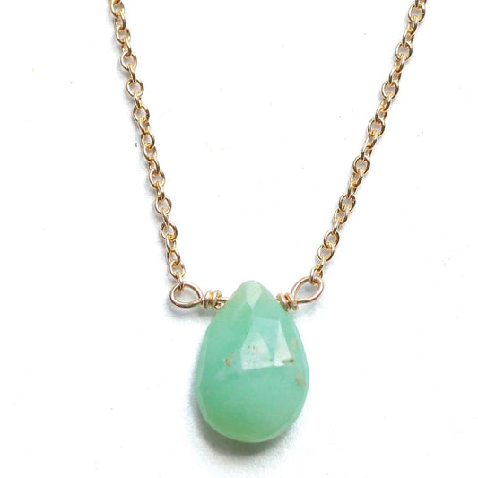 Chrysoprase Gemstone 14kt Golf Fill Necklace