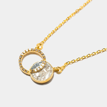 Natural Diamond Slices & Pavé Champagne Diamonds18kt Gold Vermeil Eclipse Pendant Necklace
