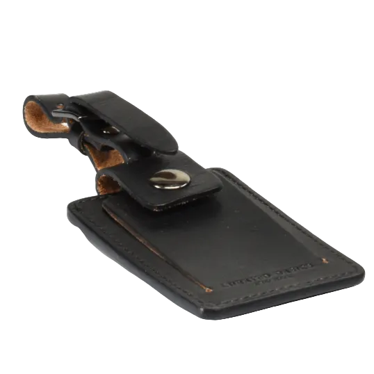 Black Leather Luggage Tag