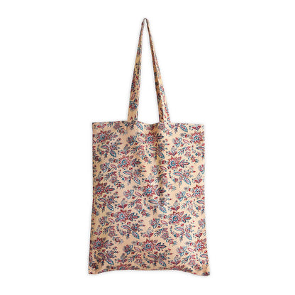 Blue & Red Floral 100% Cotton Tote Bag