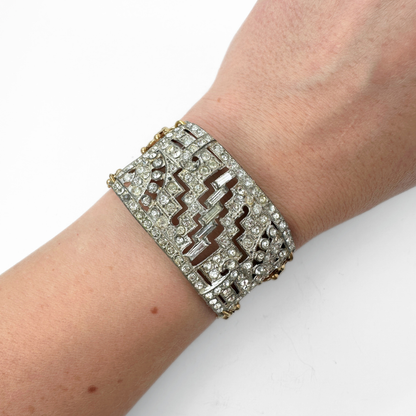 The Rosalind - Refashioned Vintage Rectangular Rhinestone Bracelet