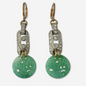 The Daphne - Refashioned Vintage Faux Jade & Rhinestone Earrings
