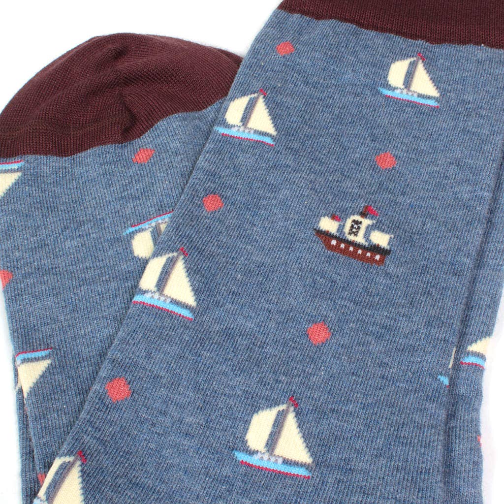 "The Buccaneer" - Soxfords NY Sailing Pattern Men's Pima Socks