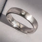 Platinum Plated Sterling Silver Moissanite Stone Ring - Size 6