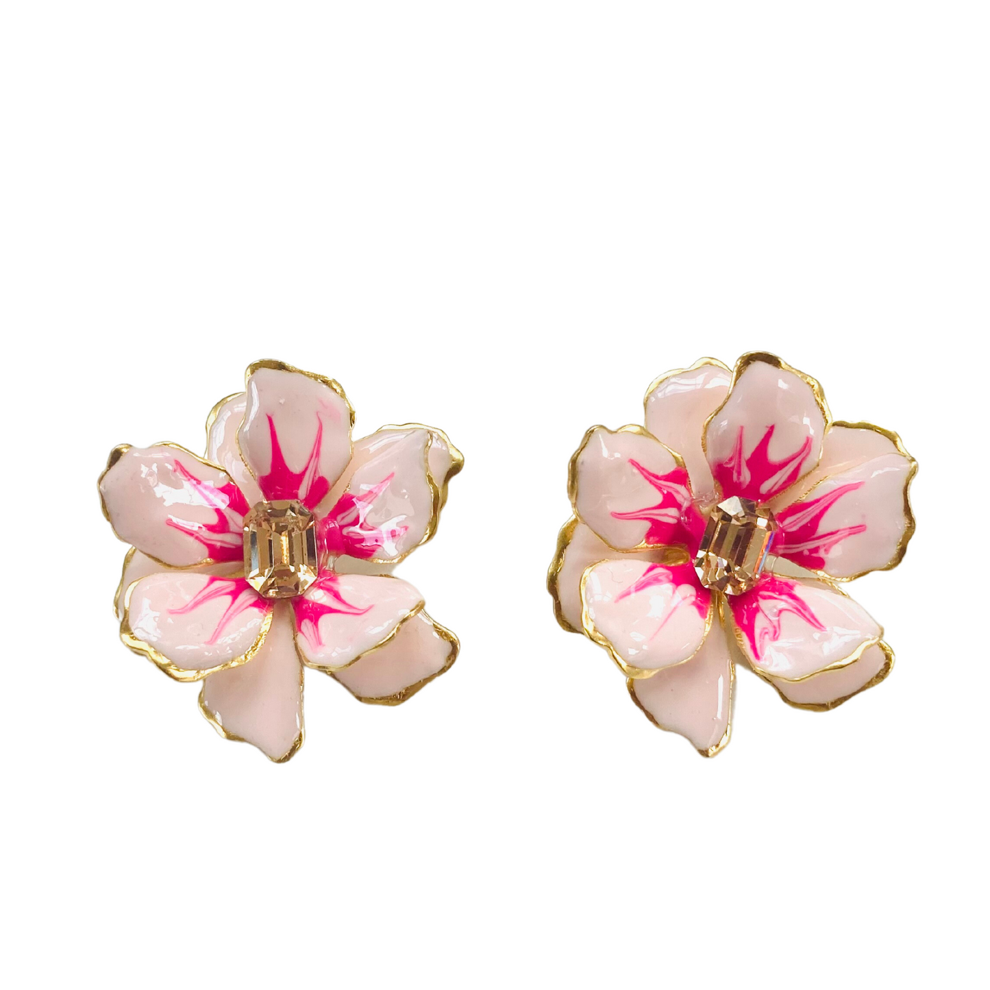 Light Pink Flower Earrings