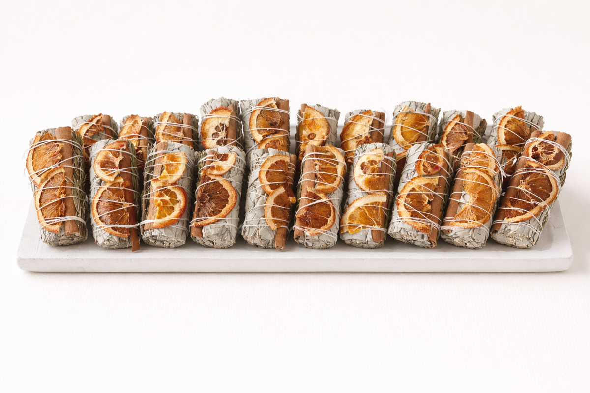 White Sage, Orange, Cinnamon & Rosemary Smudge Stick