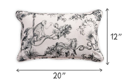 Panama Dark Gray Decorative Lumbar Throw Pillow With Feather Insert