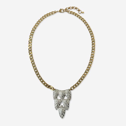 The Vivienne Necklace - Refashioned Vintage Rhinestone Art Deco Pendant