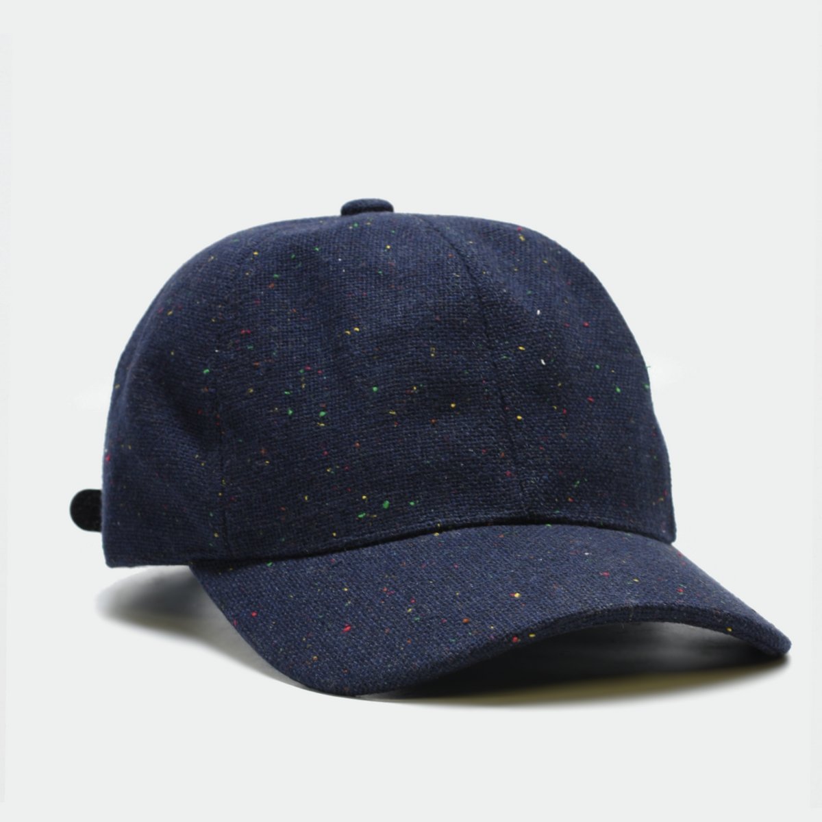 Speckled Navy Blue Wool Baseball Hat