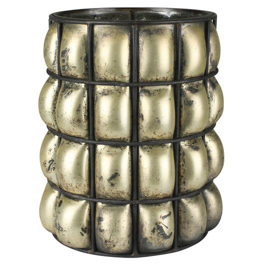 Gold Blown Glass Hurricane Large