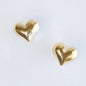 Gold Filled Puffy Heart Stud Earrings