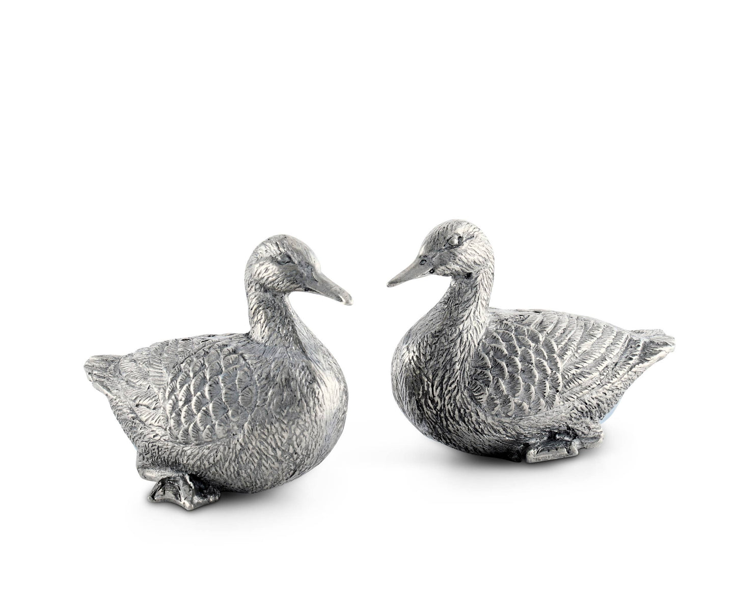 Mr. & Mrs. Quackers Duck Pewter Salt & Pepper Set