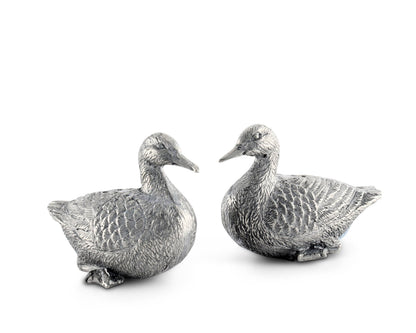 Mr. & Mrs. Quackers Duck Pewter Salt & Pepper Set