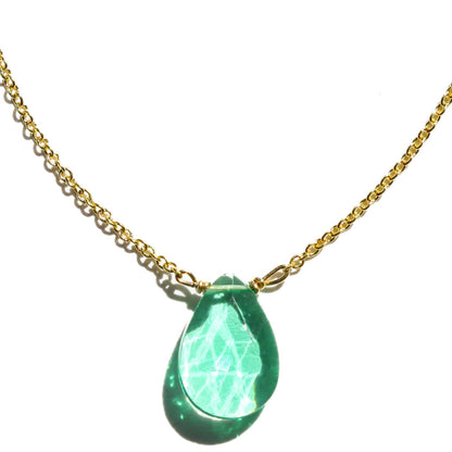 Emerald-Tone Quartz 14kt Gold Fill Necklace