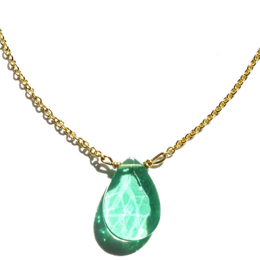 Emerald-Tone Quartz 14kt Gold Fill Necklace