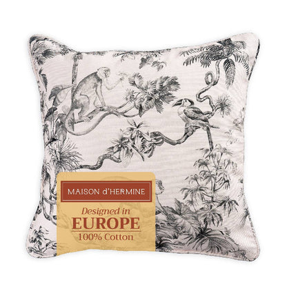 Panama Dark Gray Decorative Throw Pillow With Feather Insert