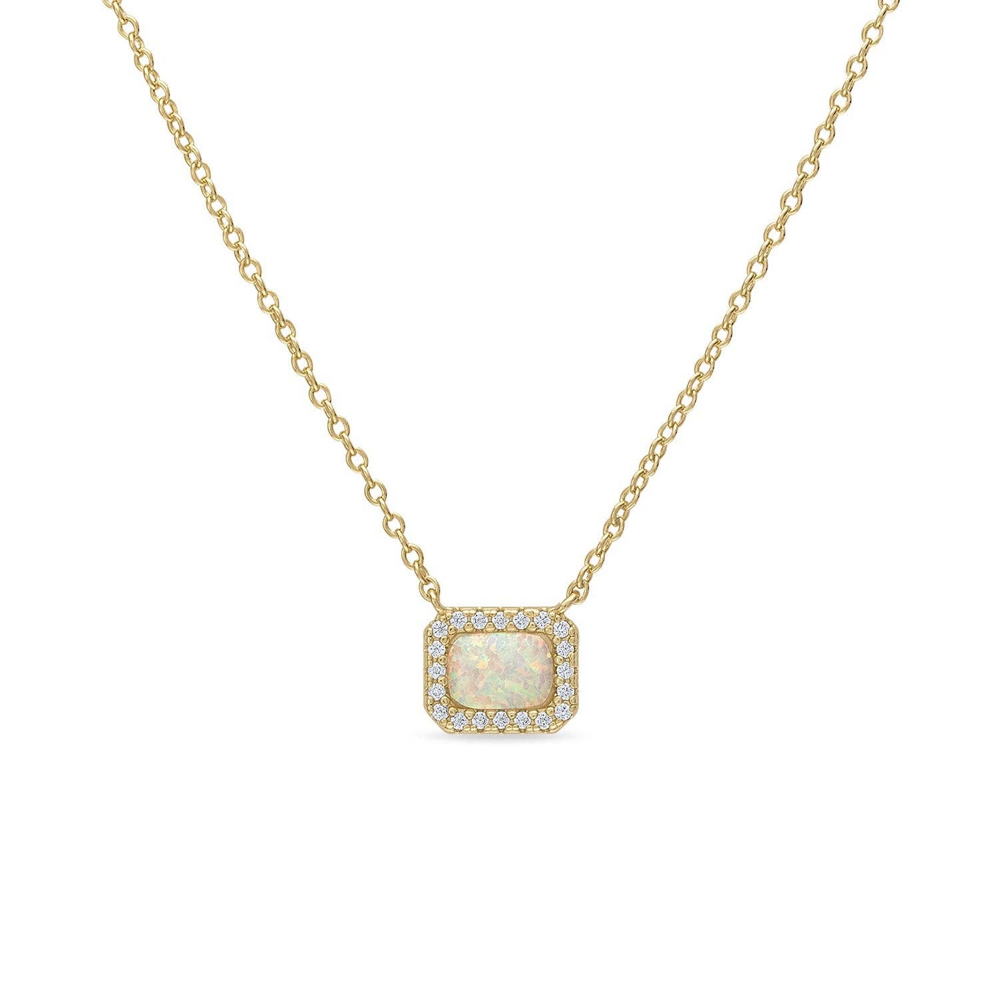 Natural Opal 14k Gold Vermeil Pendant Necklace
