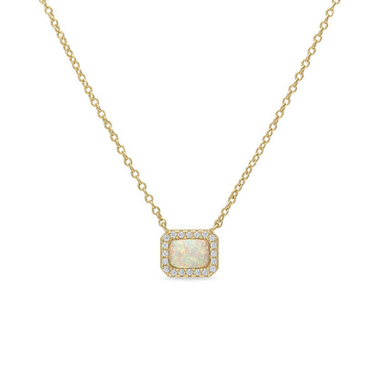 Natural Opal 14k Gold Vermeil Pendant Necklace