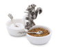 Pewter Squirrel Double Salt Cellar