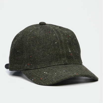 Speckled Dark Green Wool Baseball Hat