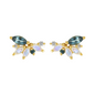 London Blue Topaz & Rainbow Moonstone 18kt Gold Vermeil Earrings