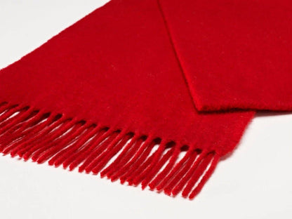 Scarlet Red Merino Wool Scarf - Made in England