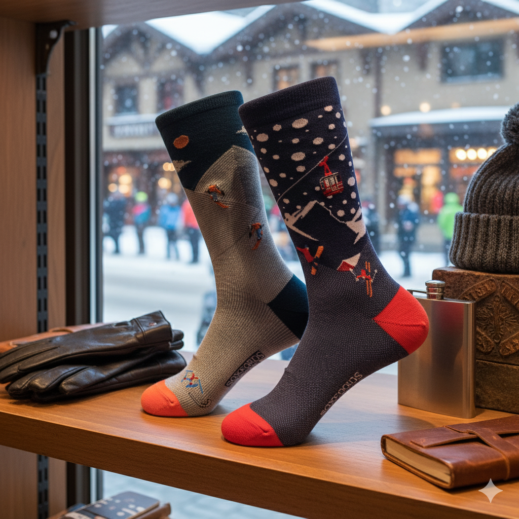 "Back Country" - Soxfords NY Skiing Themed Fine Men's Socks