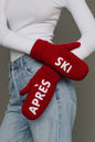 Red & White Apres Ski Knit Mittens