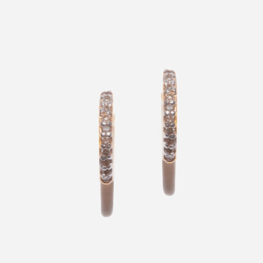 Champagne Diamond 18kt Gold Vermeil Huggie Earrings