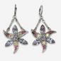 The Lavinia - Refashioned Vintage Pink & Lavender Rhinestone Flower Earrings