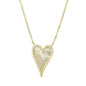 Mother of Pearl & Pavé Heart 14kt Gold Vermeil Necklace