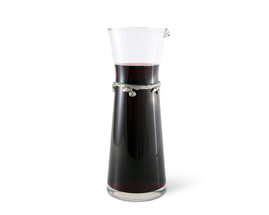 Acorn Band Pewter & Glass Wine Carafe - IN STORE OR LOCAL DELIVERY ONLY