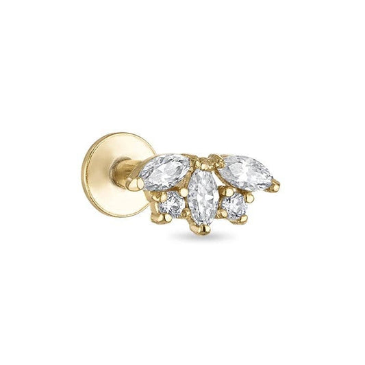 Moissanite 14k Gold Vermeil Individual Flat Back Earring