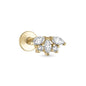 Moissanite 14k Gold Vermeil Individual Flat Back Earring