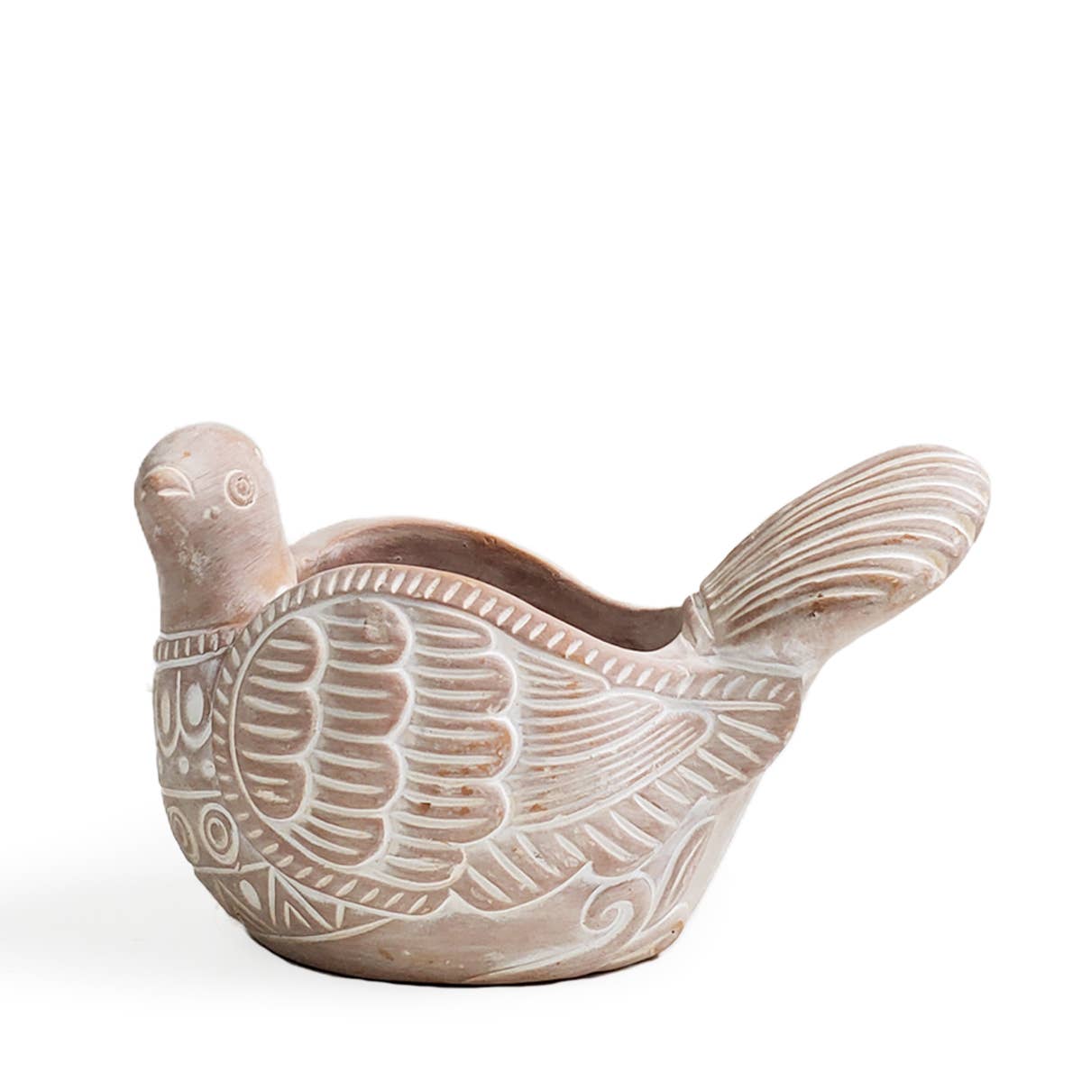 Handmade Terracotta Turtle Dove Planter Pot With Succulents