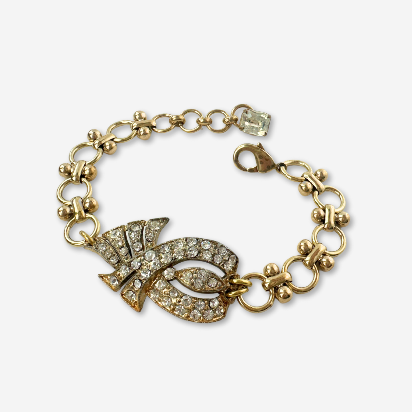 The Lucille - Refashioned Vintage Art Deco Clear Rhinestone Bracelet