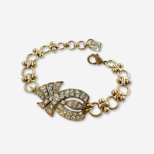 The Lucille - Refashioned Vintage Art Deco Clear Rhinestone Bracelet