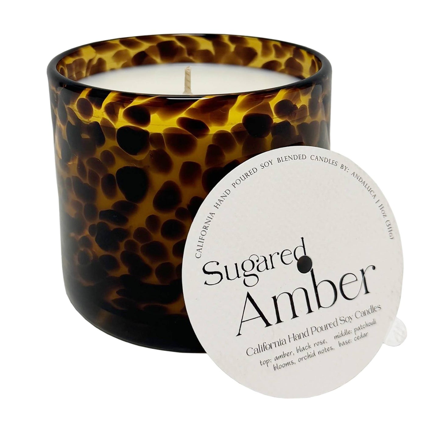Sugared Amber Soy Candle in in Tortoise Shell Glass
