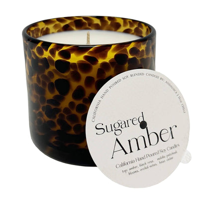 Sugared Amber Soy Candle in in Tortoise Shell Glass
