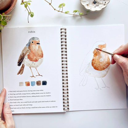 Birds Watercolor Workbook by Watercolor Artist Emily Lex