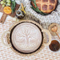 Handmade Bread Warmer & Wicker Basket - Tree of Life Round Pattern
