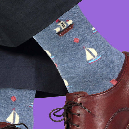 "The Buccaneer" - Soxfords NY Sailing Pattern Men's Pima Socks