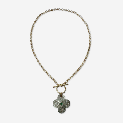 The Joanie - Vintage Refashioned Art Deco Quatrefoil Rhinestone Necklace