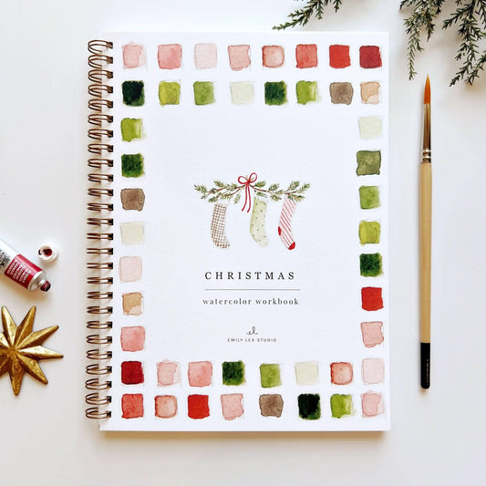 Christmas Watercolor Workbook by Artist Emily Lex