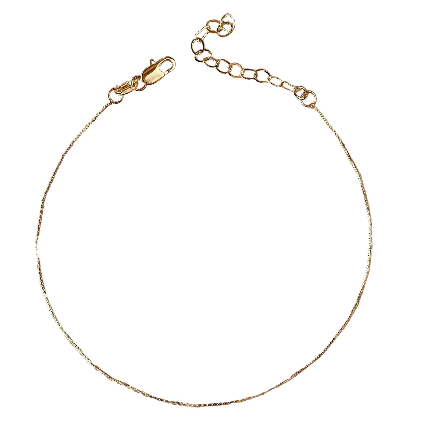 18kt Gold-Filled Box Chain Anklet
