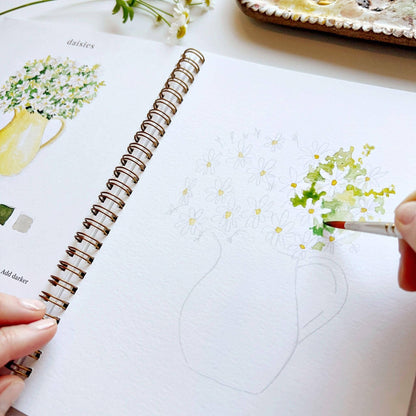 Flowers Watercolor Workbook by Watercolor Artist Emily Lex