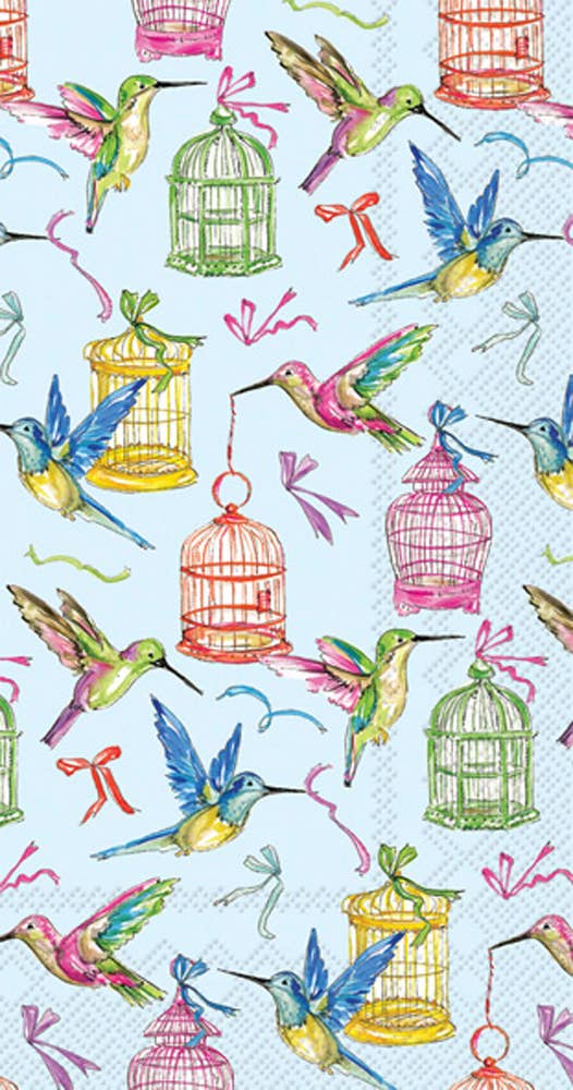 Birds And Cages Paper Guest Napkins 16 Count