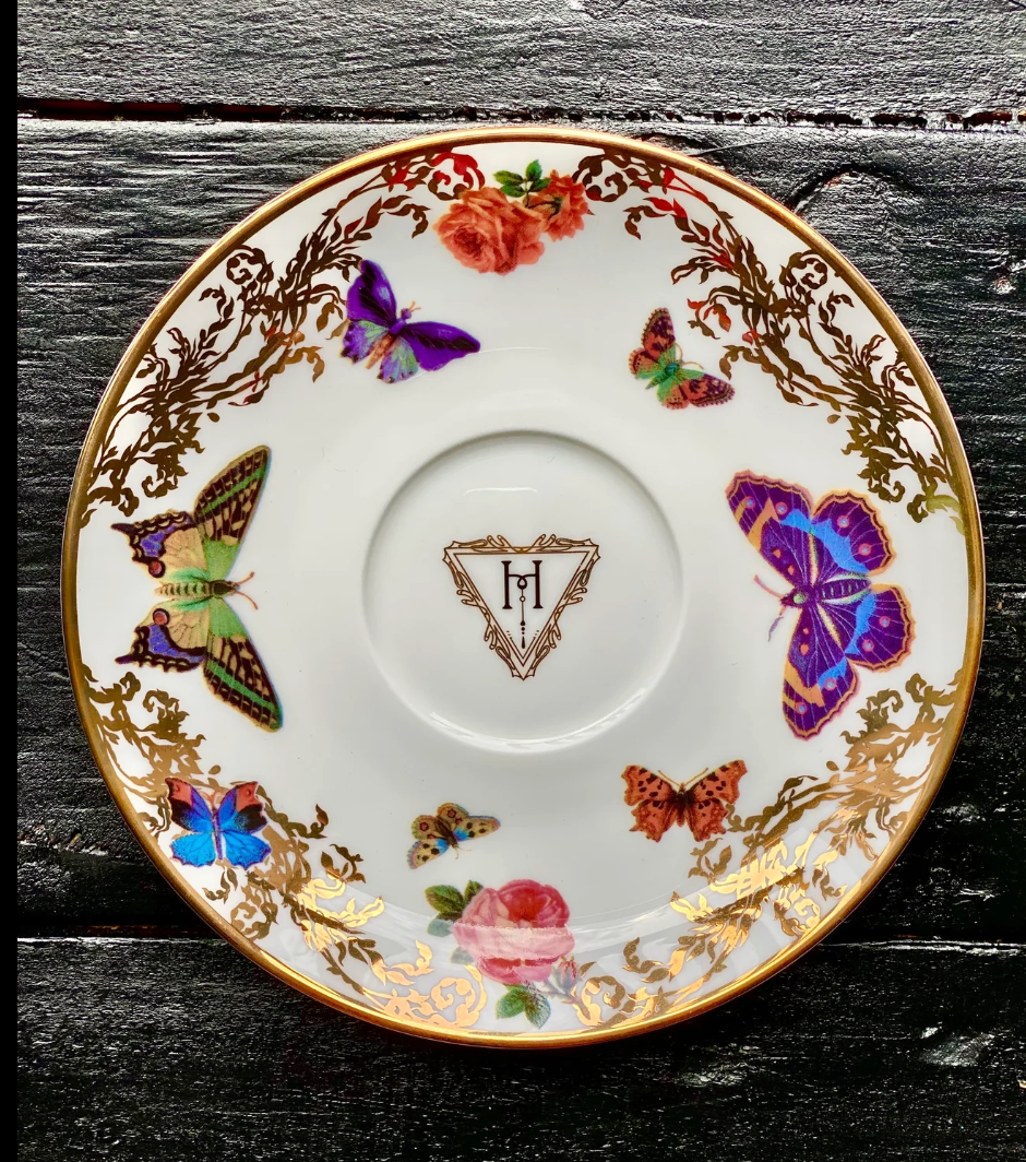 "Kindly Fuck Off" Butterfly Teacup & Saucer